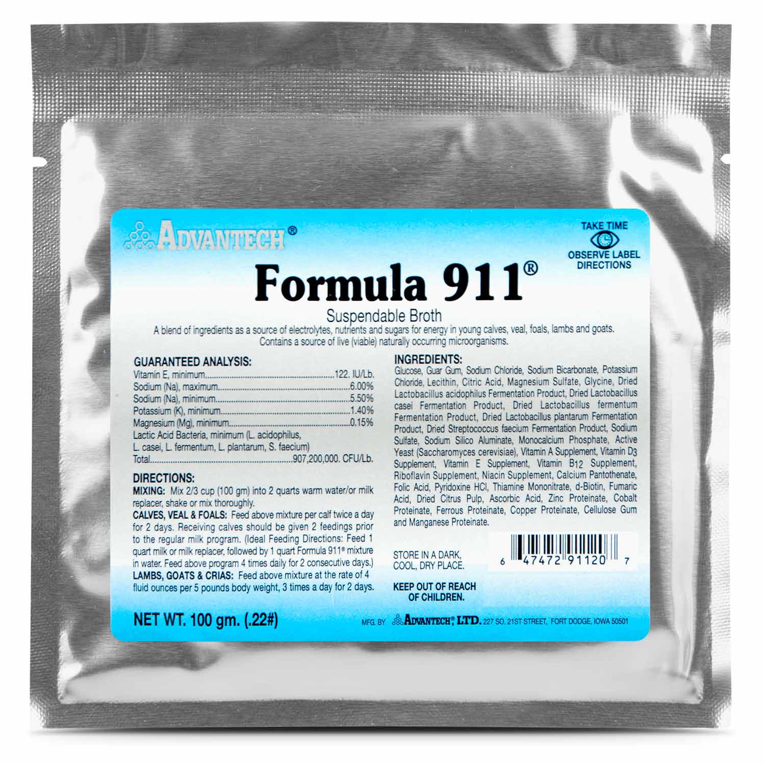Formula 911  Suspendable Broth (100 gram pk) Oral Rehydration Powder for Livestock - Buy Pet Shop