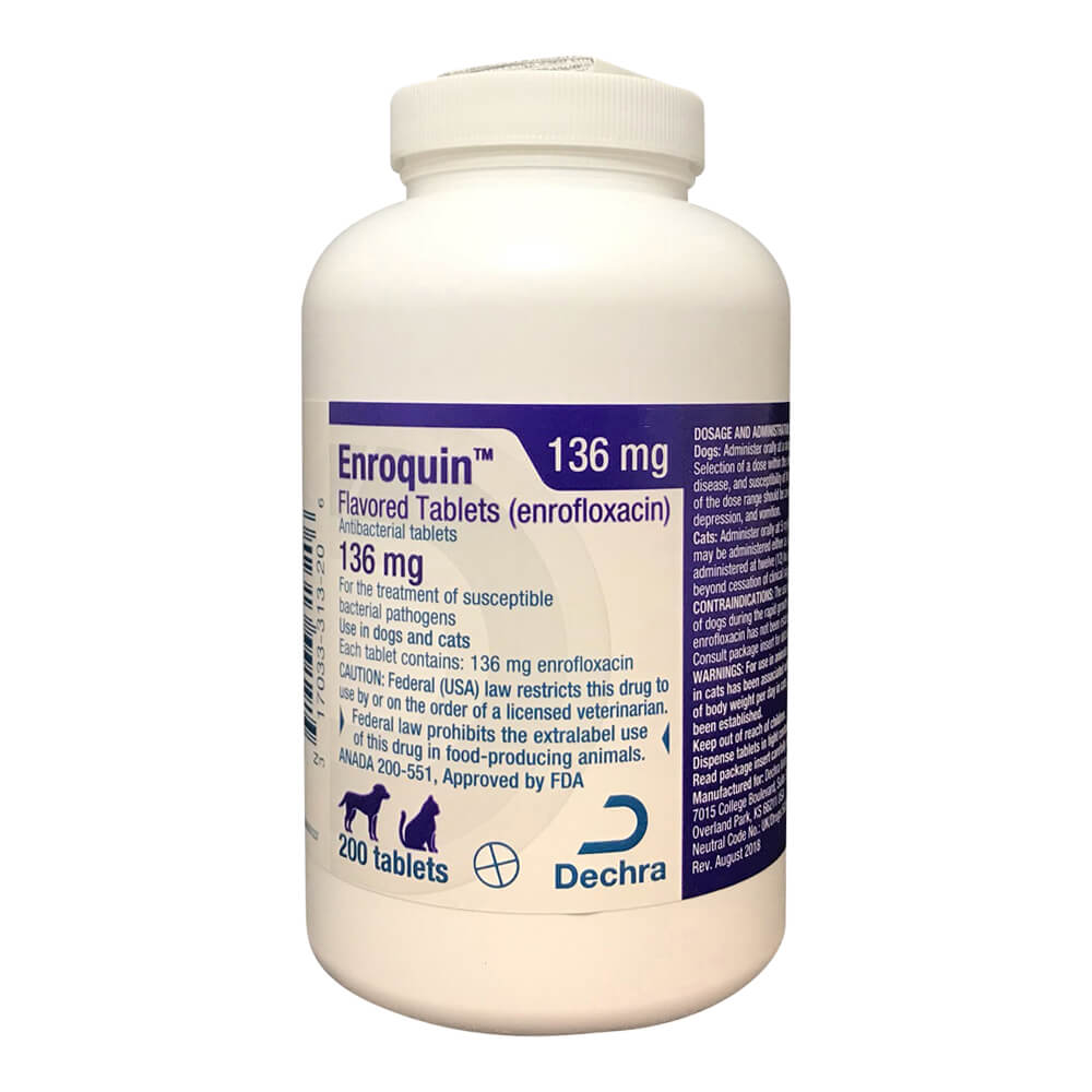Rx Enroquin (enrofloxacin) Tablets for Dogs and Cats - Buy Pet Shop