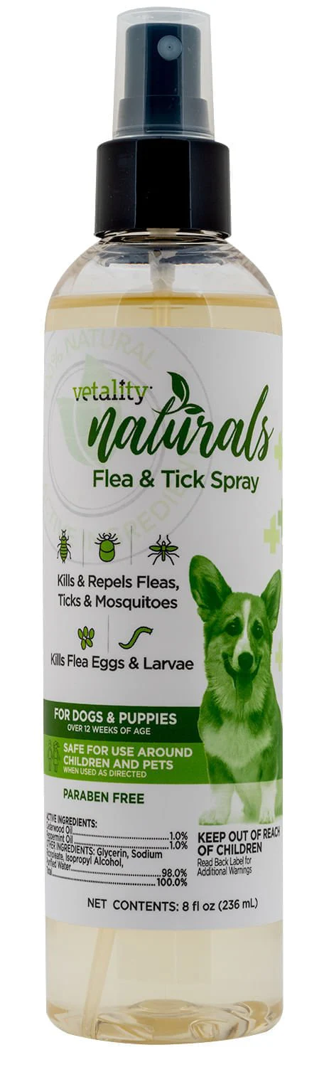 Vetality Naturals Flea & Tick Spray for Dogs, 8 oz - Buy Pet Shop