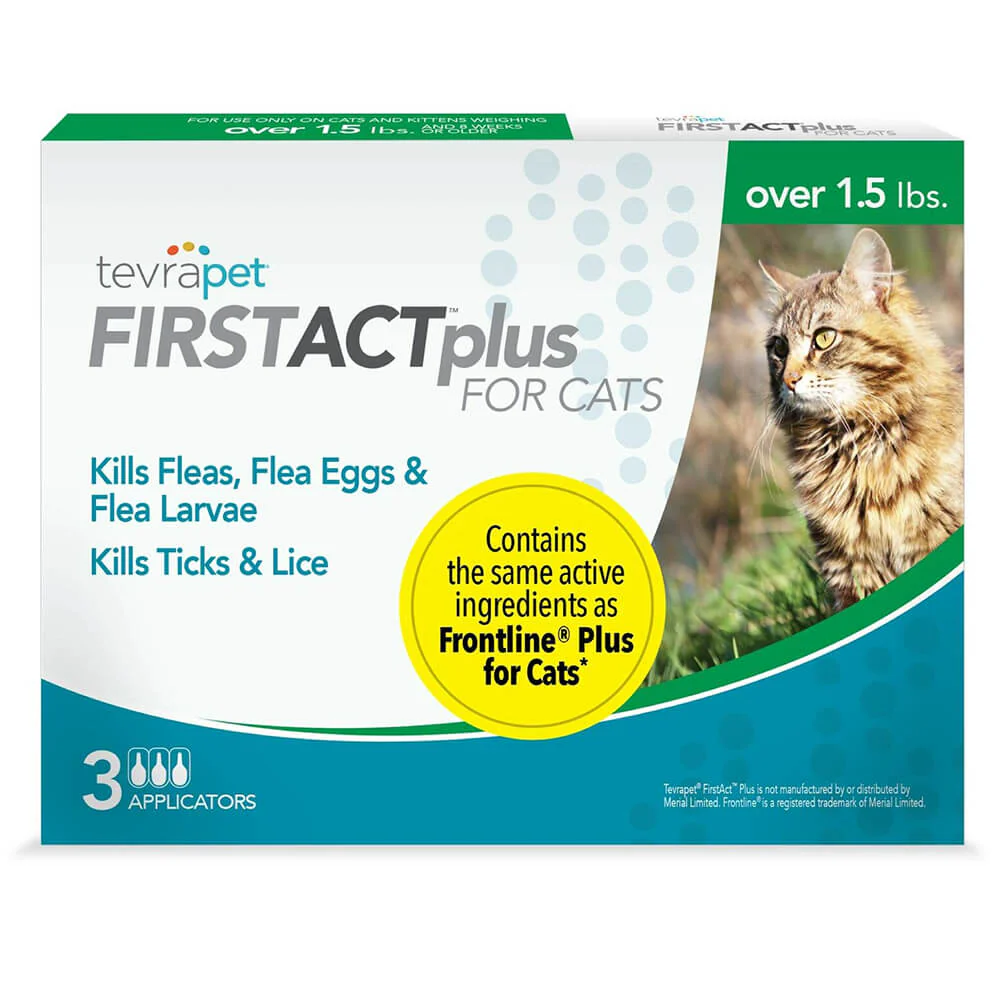 TevraPet FirstAct Plus for Cats, Over 1.5 lbs, 3 Doses - Buy Pet Shop