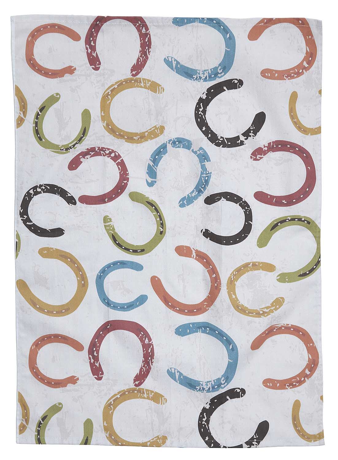 Colorful Horseshoes Kitchen Towel, 100% Cotton - Buy Pet Shop