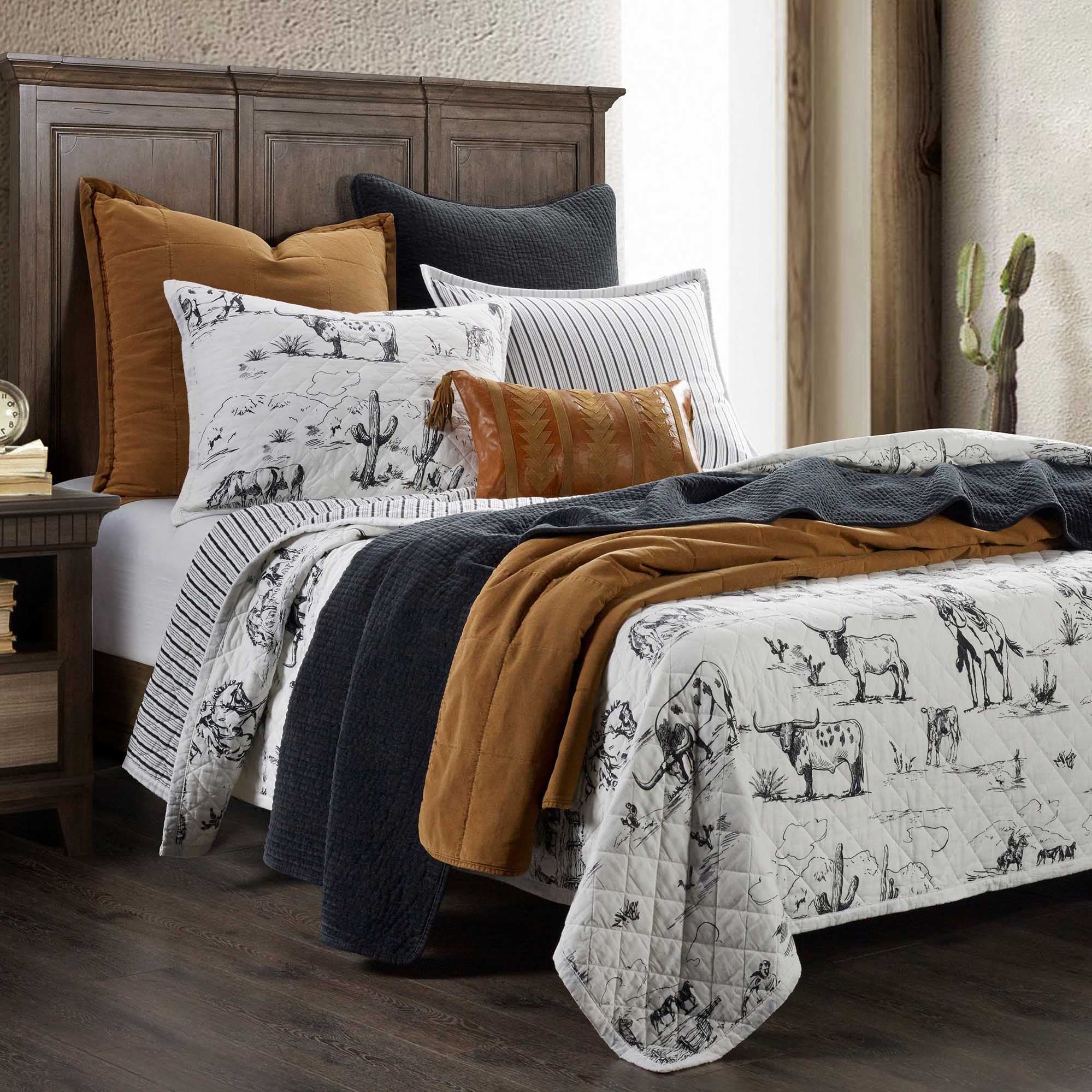 Ranch Life Western Toile Reversible Quilt Set - Buy Pet Shop
