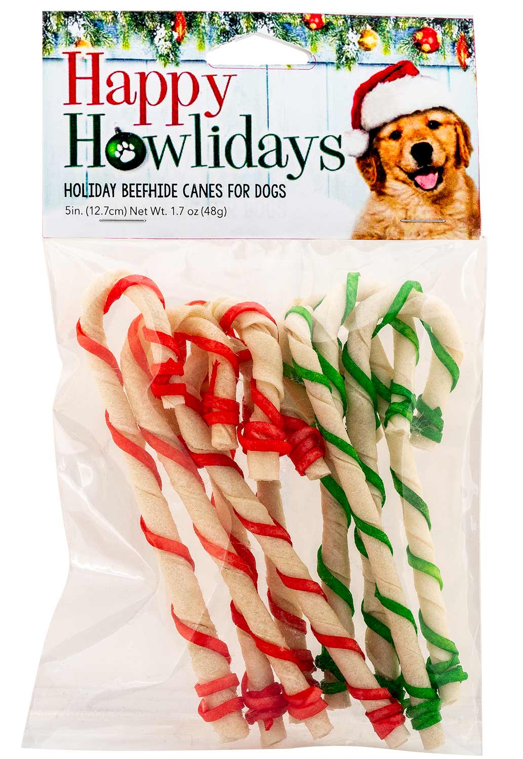 Holiday RawHide Candy Cane Dog Treats, 9-pk, 5