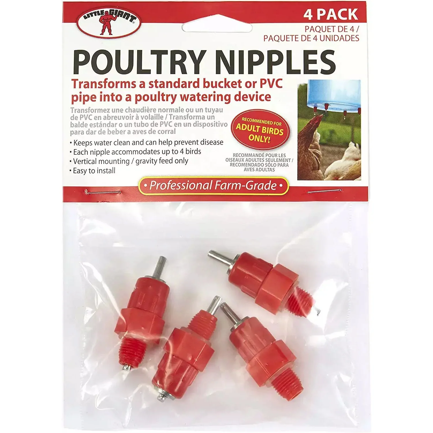 Poultry Nipples, 4 pk, Red - Buy Pet Shop