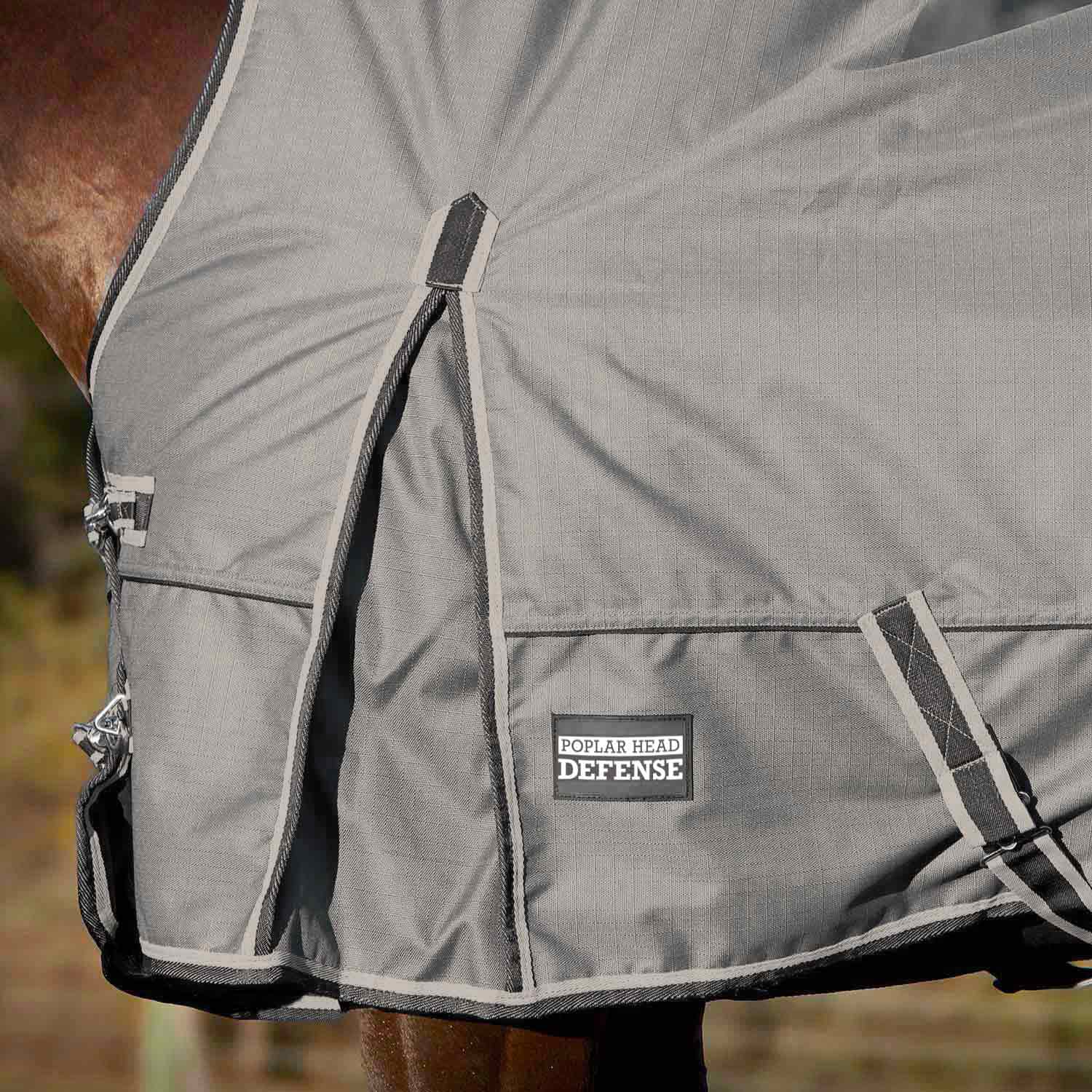 Poplar Head Defense 1680 Denier Turnout Blanket with High Neck, 240 Gram, Plymouth Brown - Buy Pet Shop