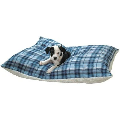 Flannel Sherpa Pet Bed, Blue Plaid - Buy Pet Shop