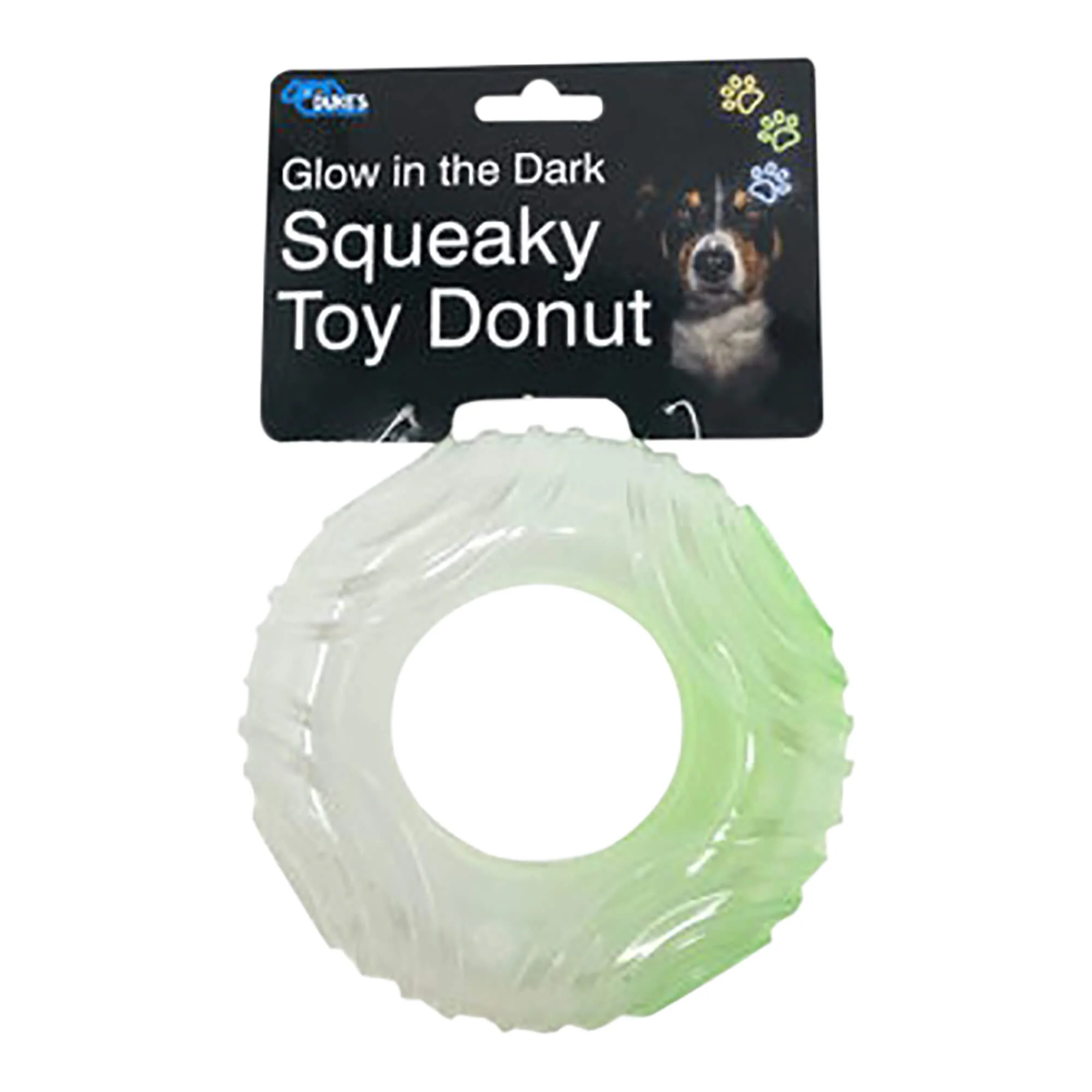 Glow in the Dark Squeaky Toy Donut, 5.5