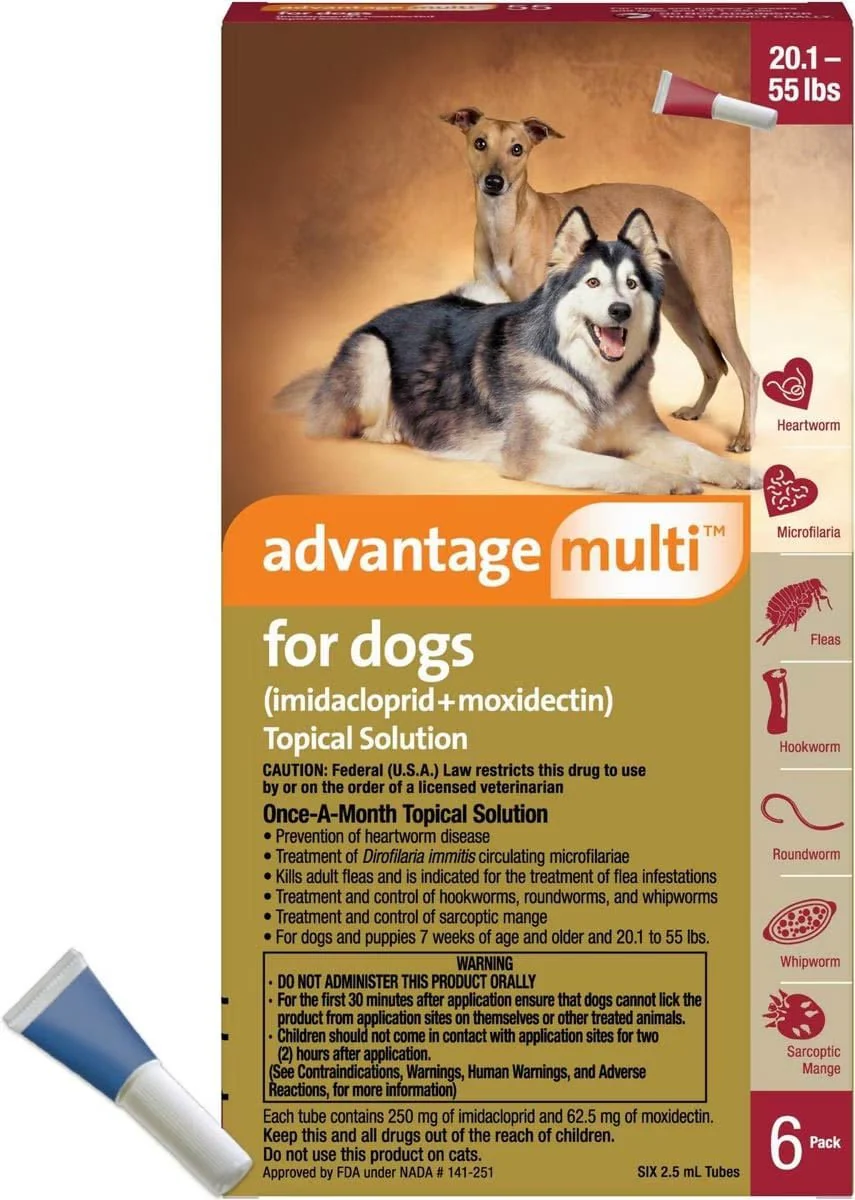 Advantage Multi for Dogs (imidacloprid + moxidectin) Topical Solution, 6 Pack - Buy Pet Shop