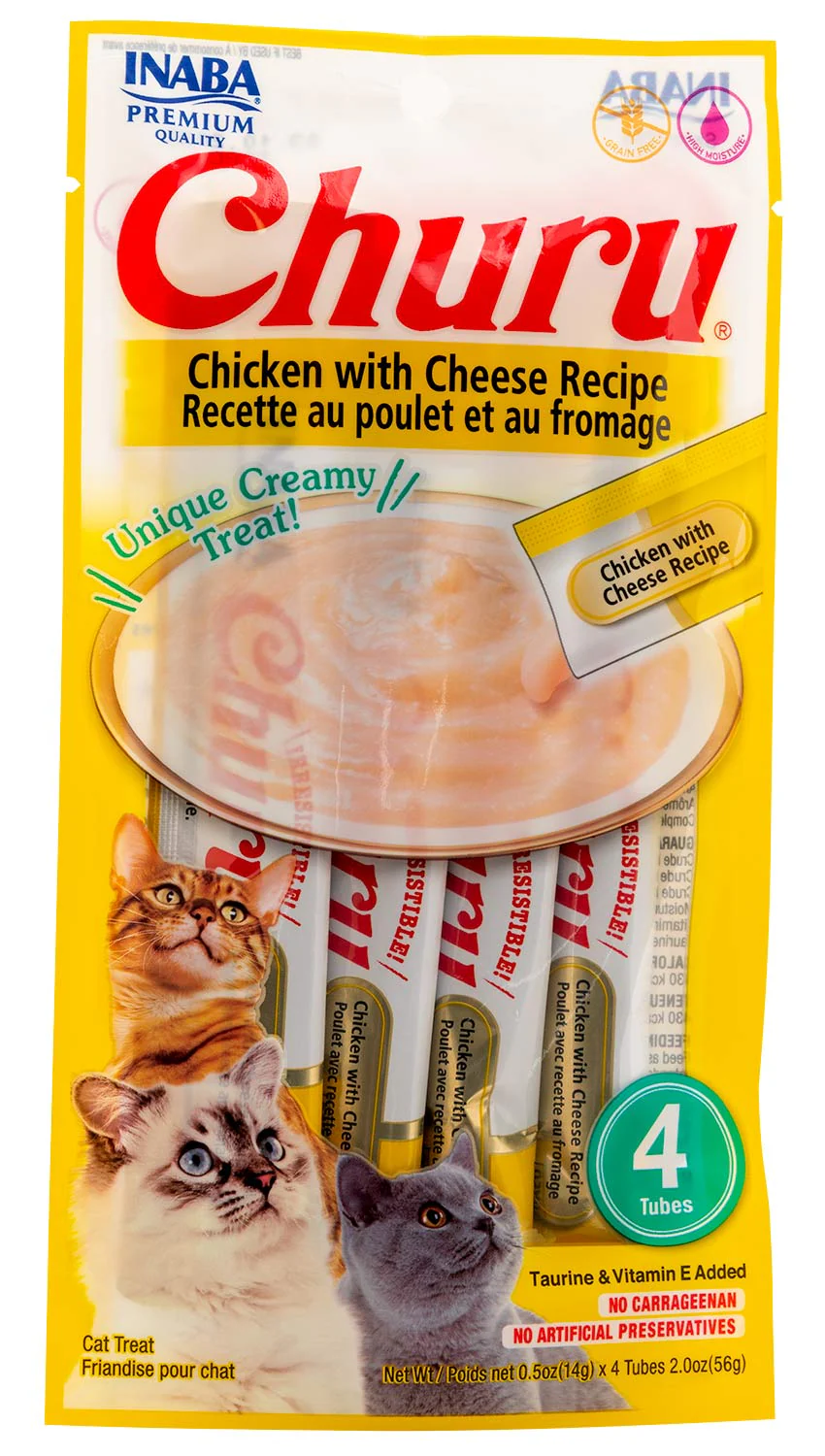 Churu Chicken with Cheese Puree Lickable Cat Treat, 4 pk - Buy Pet Shop