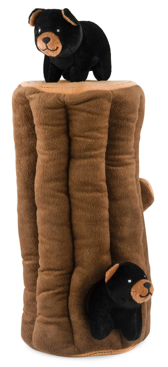 Zippy Burrow 4 Piece Black Bear Log Dog Toy - Buy Pet Shop