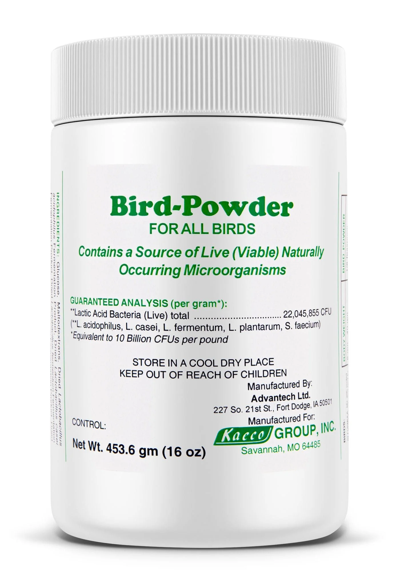 Bird-Powder (Probiotic) for All Birds, 16 oz - Buy Pet Shop