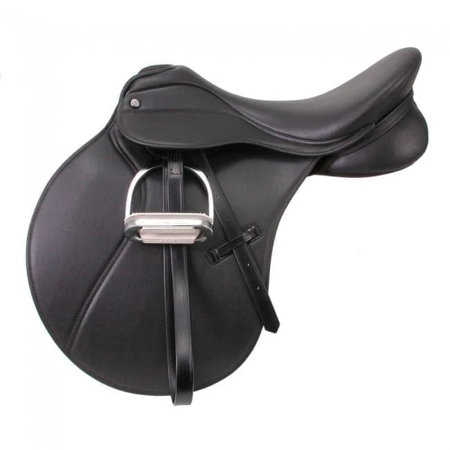 Tough1 EquiRoyal Synthetic All Purpose Saddle, Wide Tree, Black - Buy Pet Shop