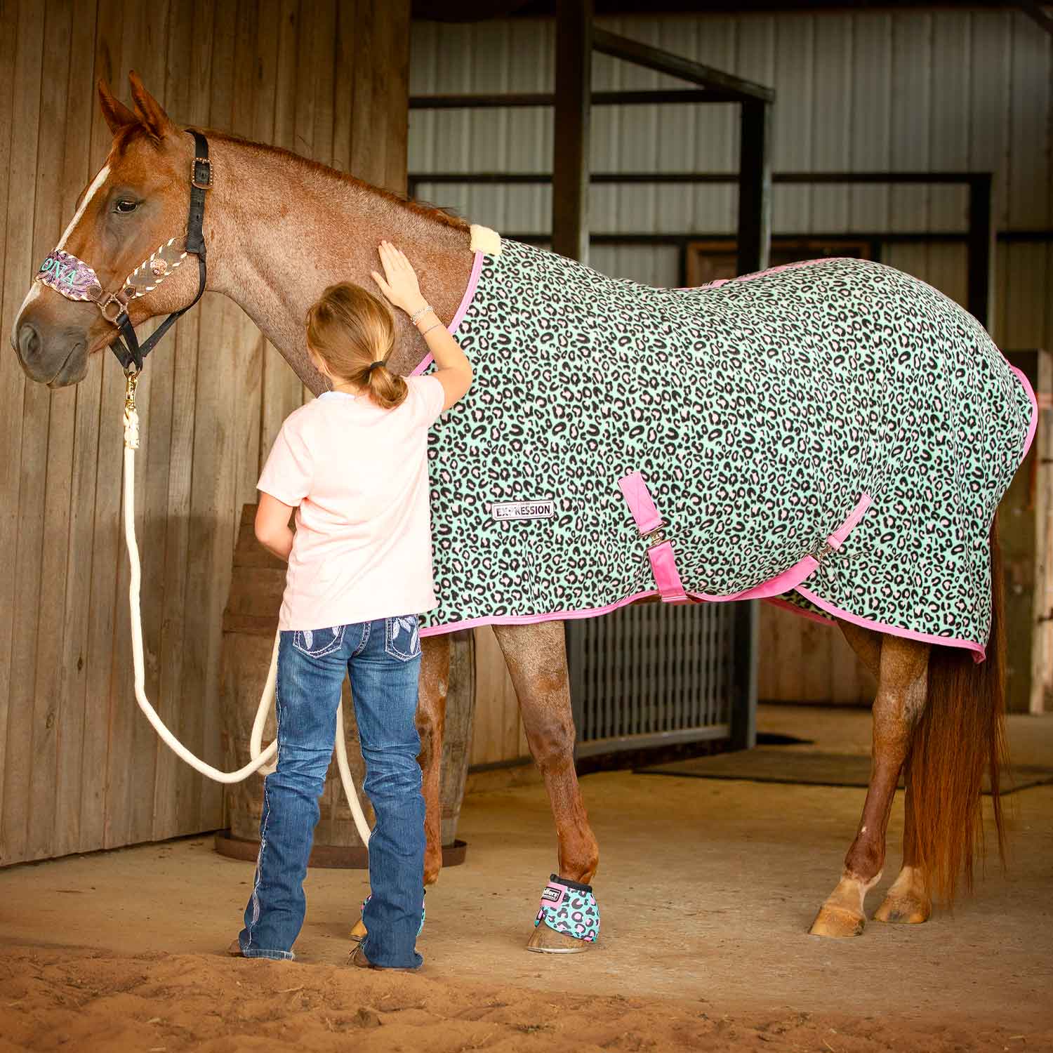 Expression Standard Neck Fleece Horse Cooler, Party Cheetah - Buy Pet Shop