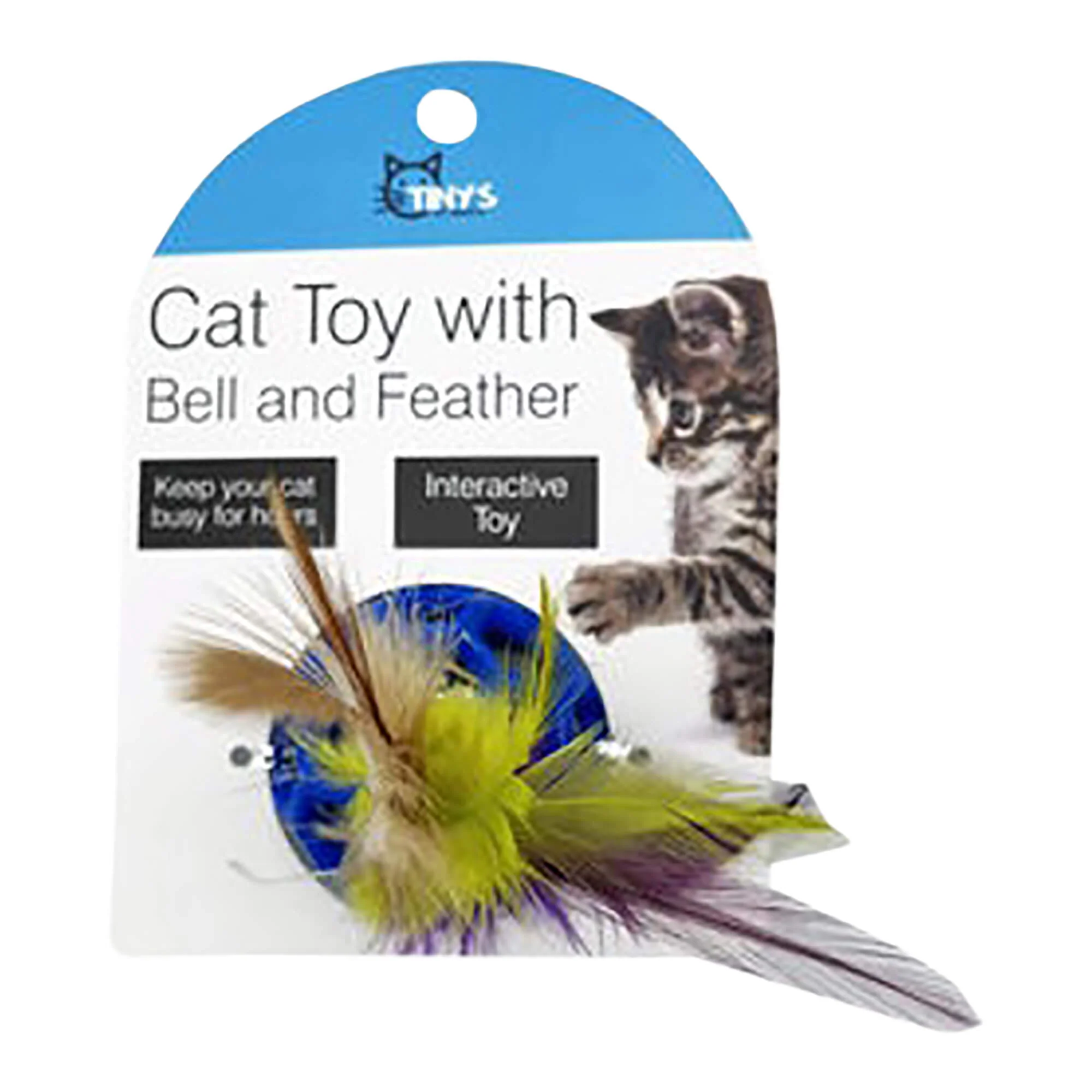 Cat Toy with Bell and Feather, Assorted - Buy Pet Shop