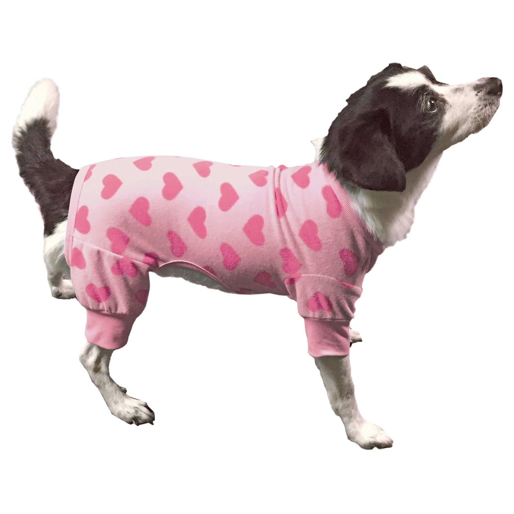 Pink Heart Fleece Dog Pajamas, XSmall - Buy Pet Shop
