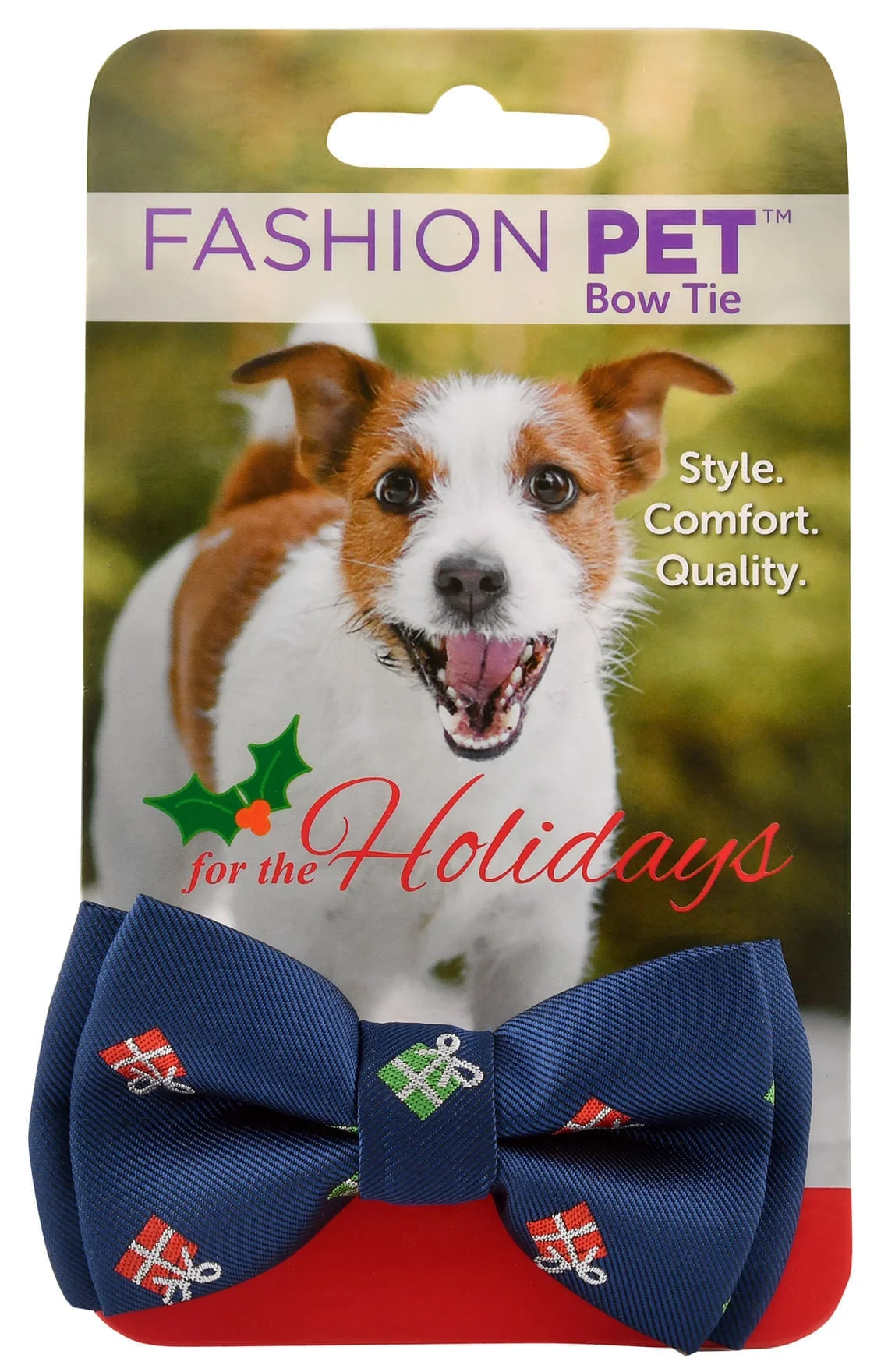 Present Motif Christmas Dog Bow Tie - Buy Pet Shop