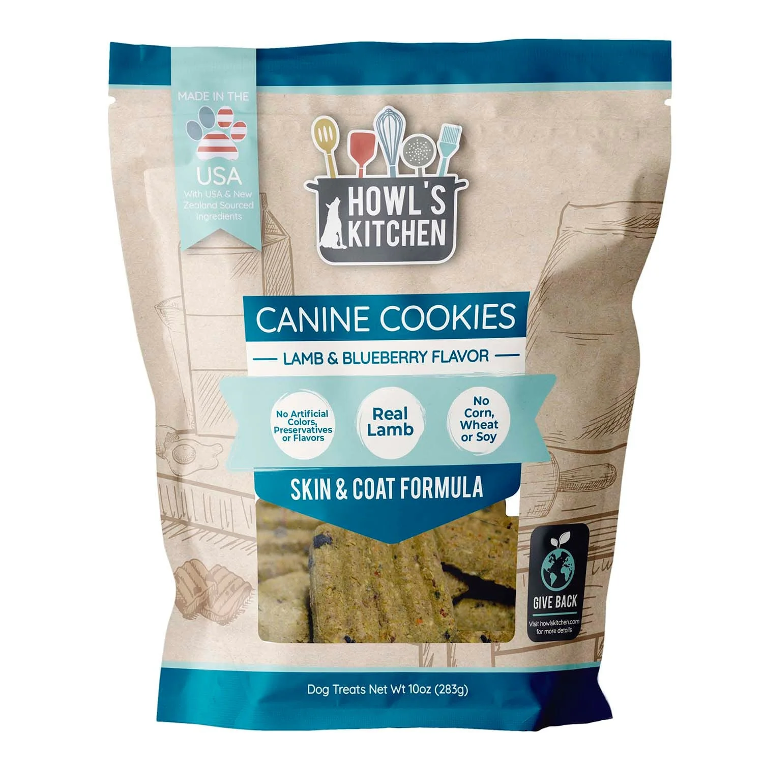Howl's Kitchen Lamb & Blueberry Cookies, 10 oz - Buy Pet Shop