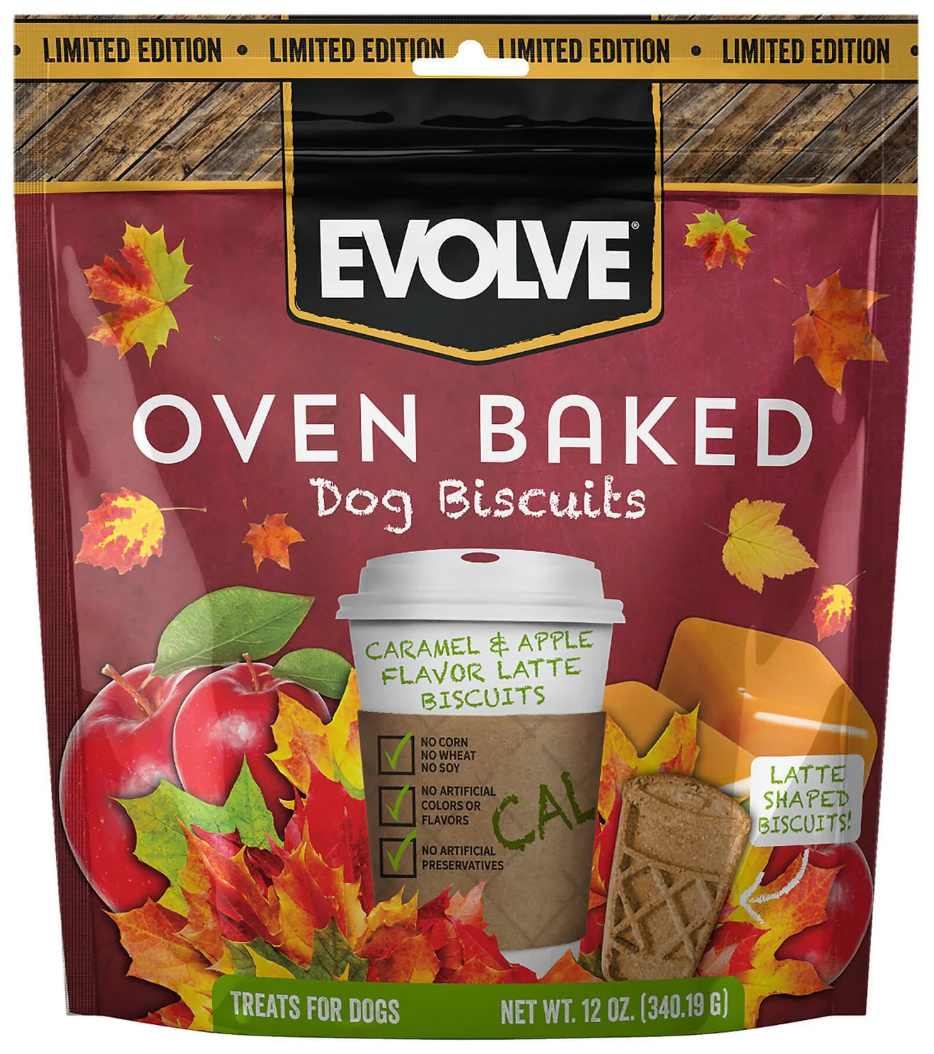 Evolve Oven Baked Caramel Apple Latte Biscuits - Buy Pet Shop