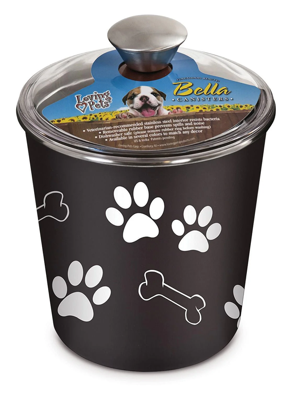 Loving Pets Bella Dog and Cat Treat Canister, Espresso - Buy Pet Shop