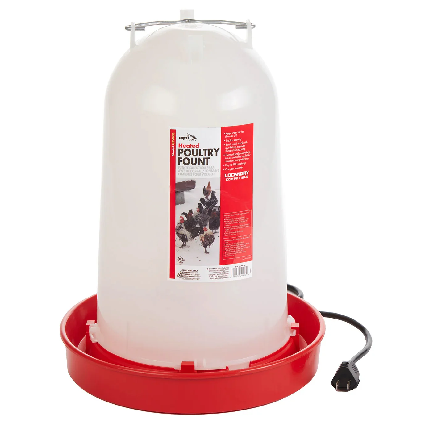 Allied Precision Heated Chicken Waterer, 3.3 gal - Buy Pet Shop