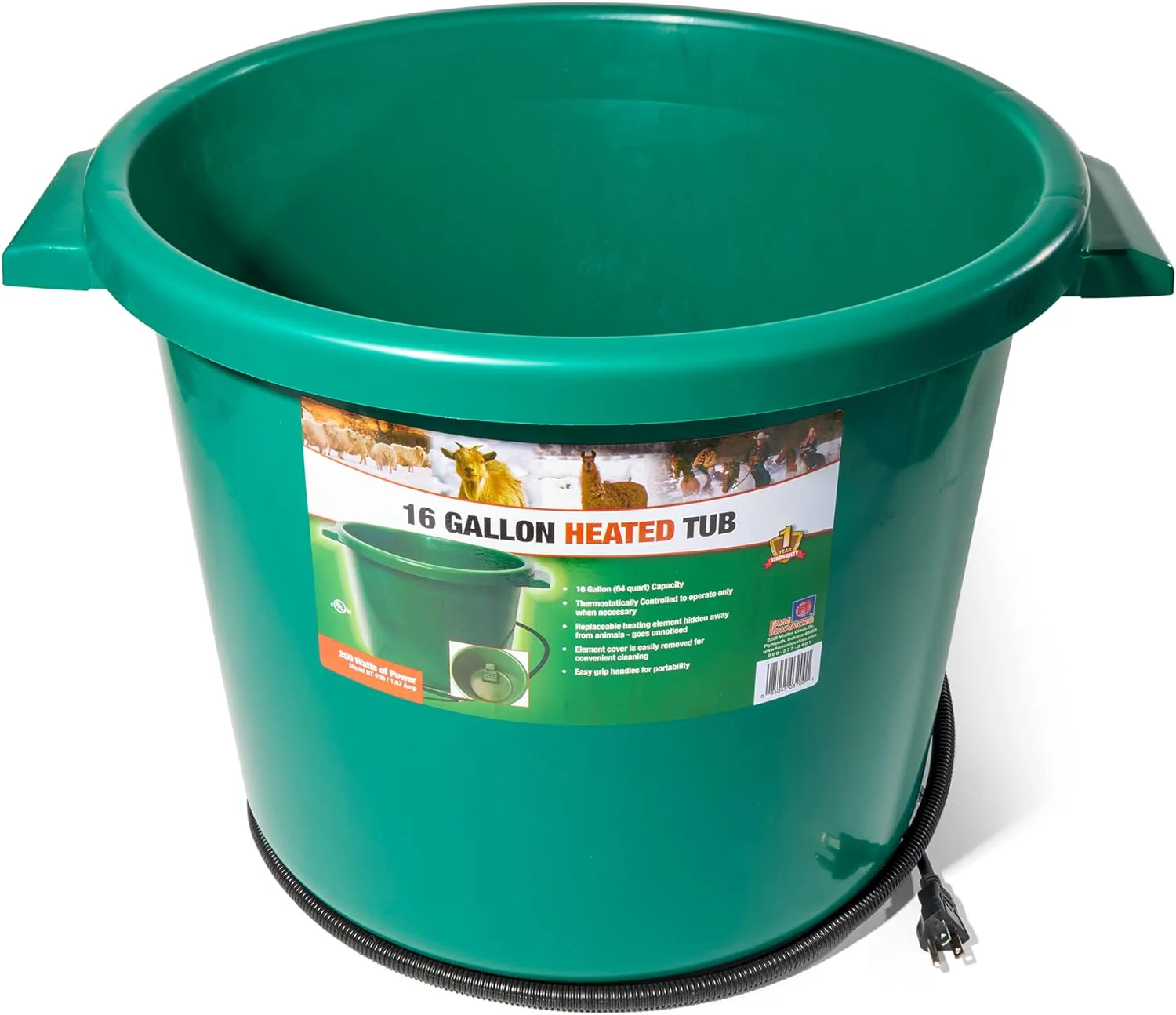 Farm Innovators 16 Gallon Heated Tub Bucket, Green - Buy Pet Shop
