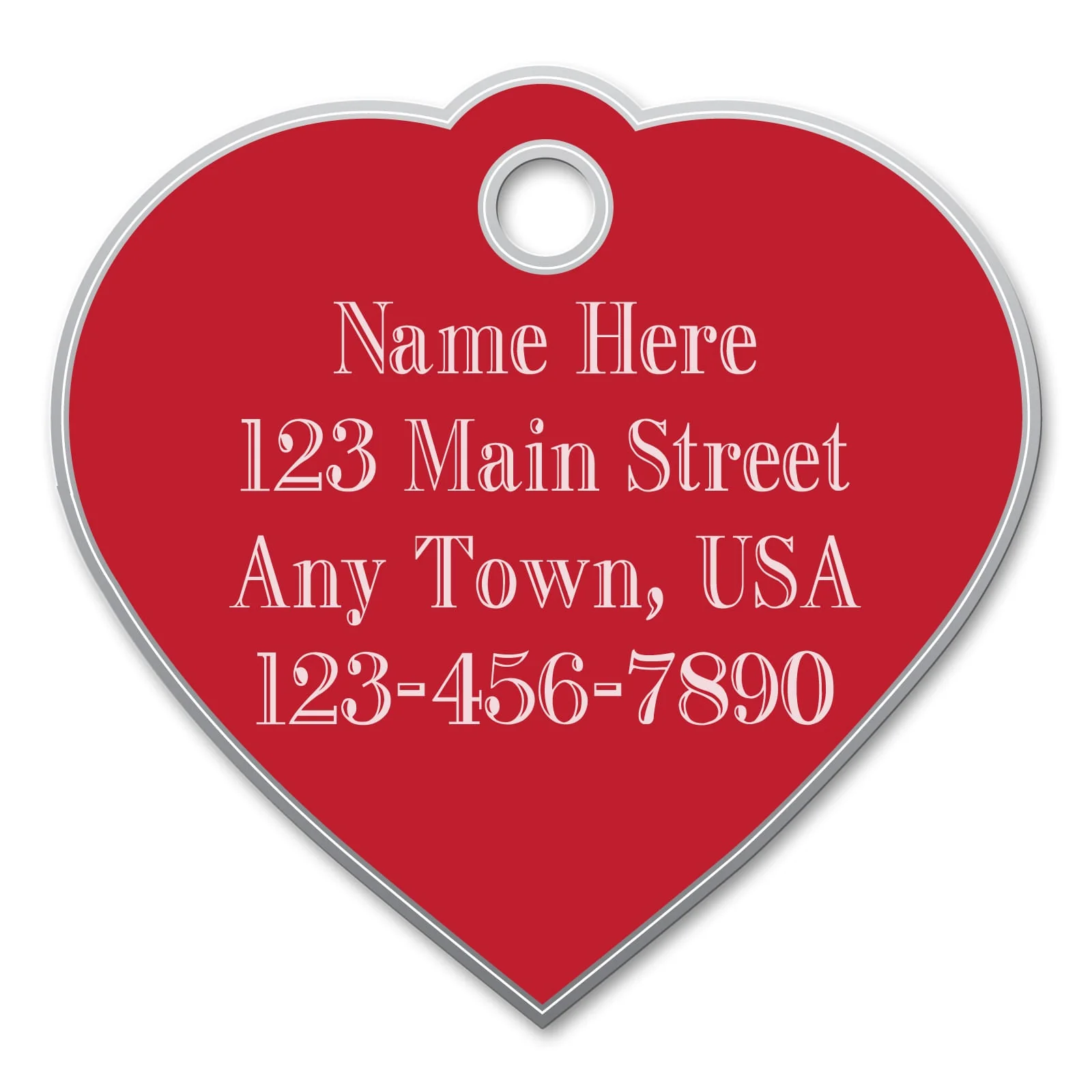 Small Heart Shaped Custom Personalized Dog Tags - Buy Pet Shop