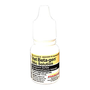 Rx Vet Beta-gen (gentamicin sulfate/bet) Otic Solution for Dogs & Cats, 7.5mL Bottle - Buy Pet Shop