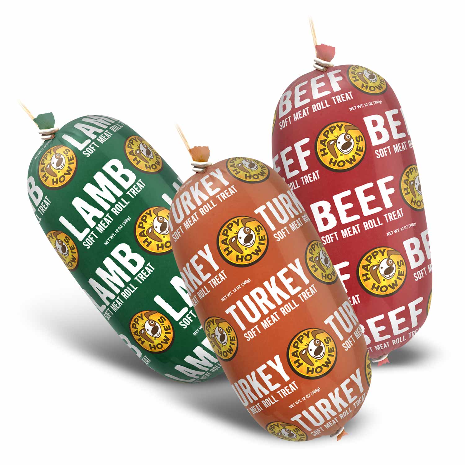 Happy Howie's Gourmet Meat Rolls 3 pk Taste Tester, 12 oz - Buy Pet Shop