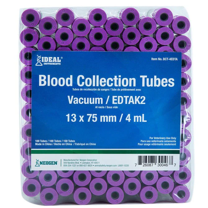 Ideal Blood Collection Vacuum Tubes, Lavender, 4mL, 100 ct - Buy Pet Shop