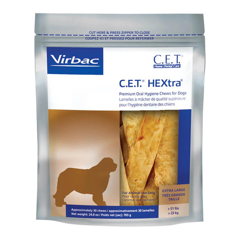 Virbac C.E.T. HEXtra Premium Dental Oral Hygiene Chews for Dogs, 30 ct - Buy Pet Shop