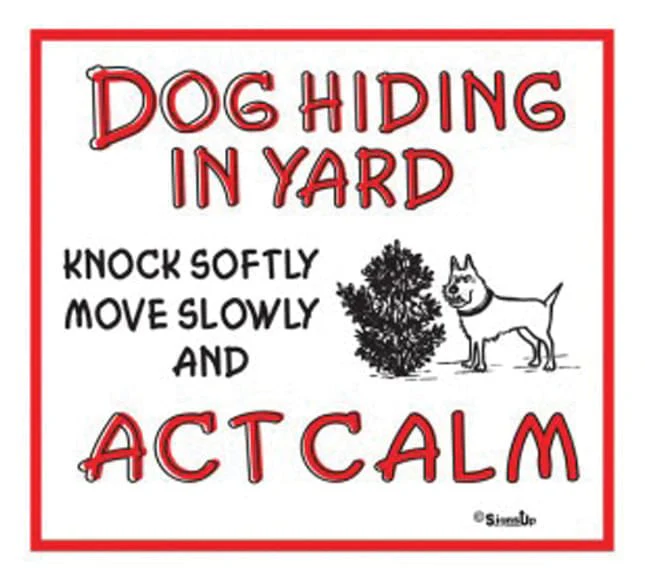 Dog Hiding In Yard Sign - Buy Pet Shop