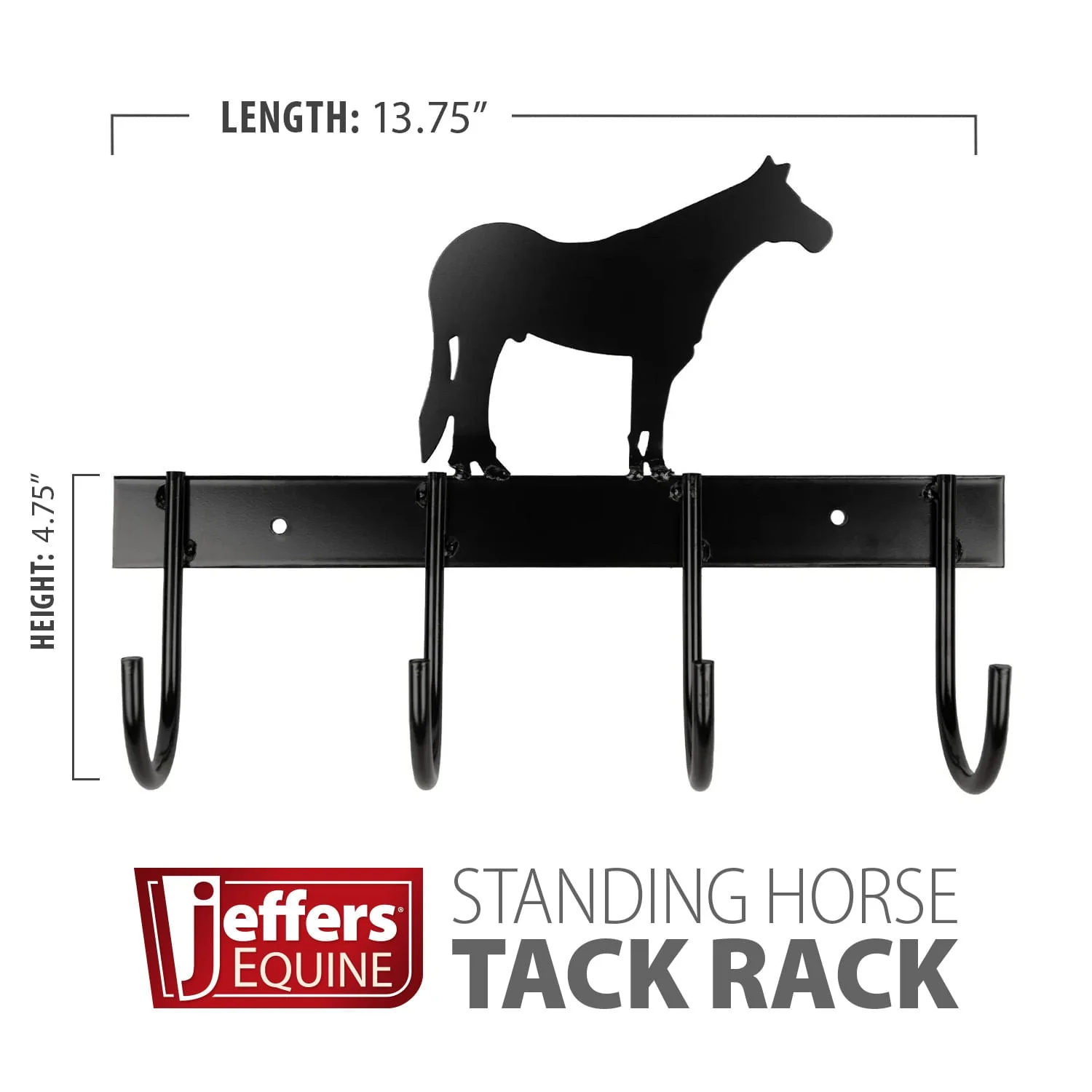 Wall Mount 4-Hook Horse Tack Rack, Barrel Racer or Horse Silhouette - Buy Pet Shop