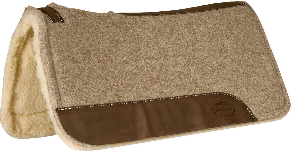 Wool Contoured Saddle Pad with Fleece Bottom, 32