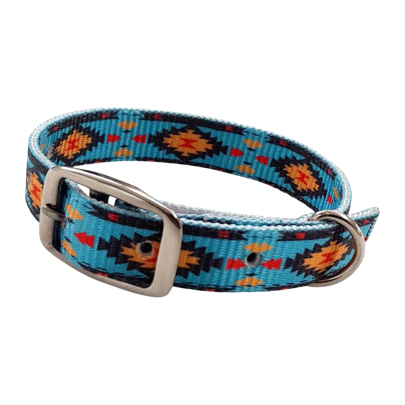 Showman Couture Southwest Nylon Dog Collar, Teal Southwest - Buy Pet Shop