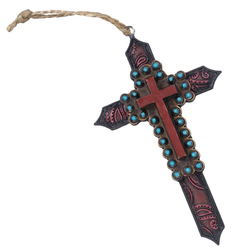 Red Paisley Cross Ornament - Buy Pet Shop