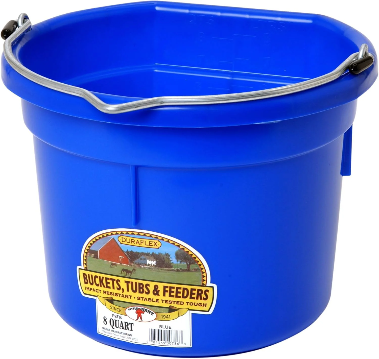 Flat Back Plastic Bucket, 8 qt - Buy Pet Shop