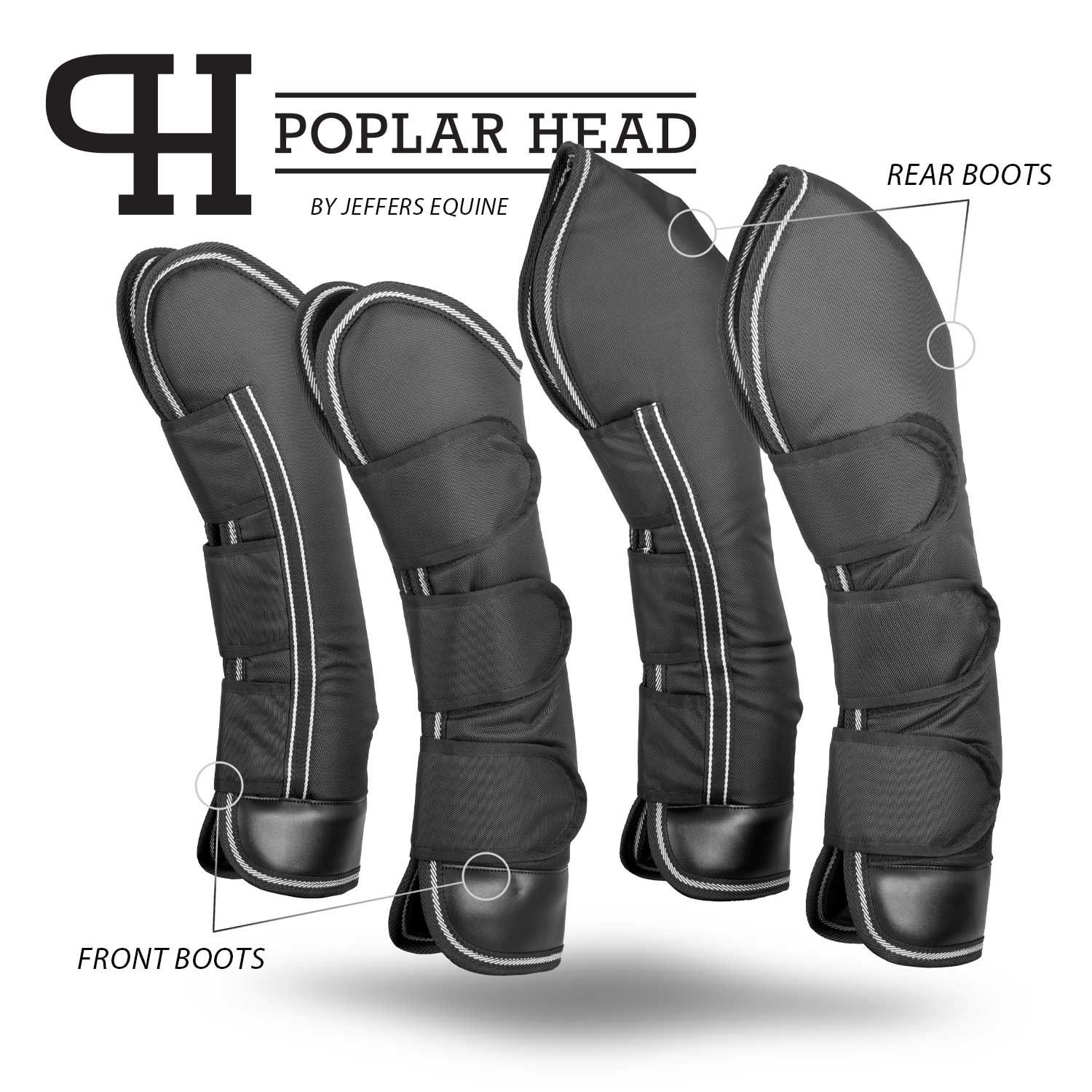 Poplar Head Horse Shipping Boots 4-Pack w/ Carry Bag - Buy Pet Shop