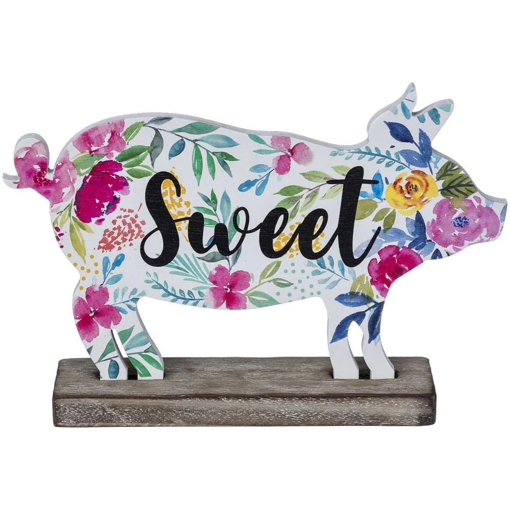 Floral Farm Pig Tabletop Decor - Buy Pet Shop