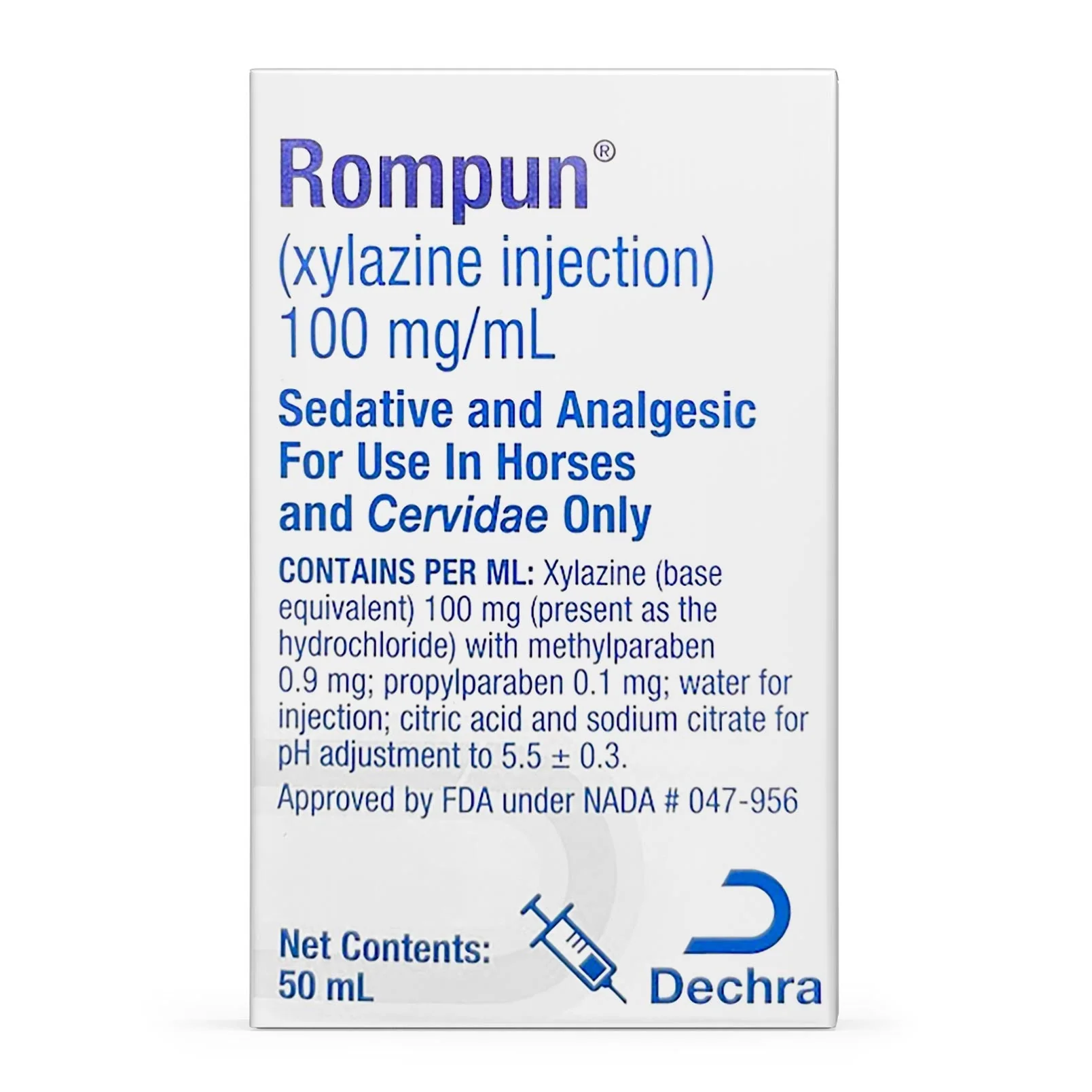 Rx Rompun? (xylazine) Injection for Horses, 100 mg/mL x 50 mL - Buy Pet Shop