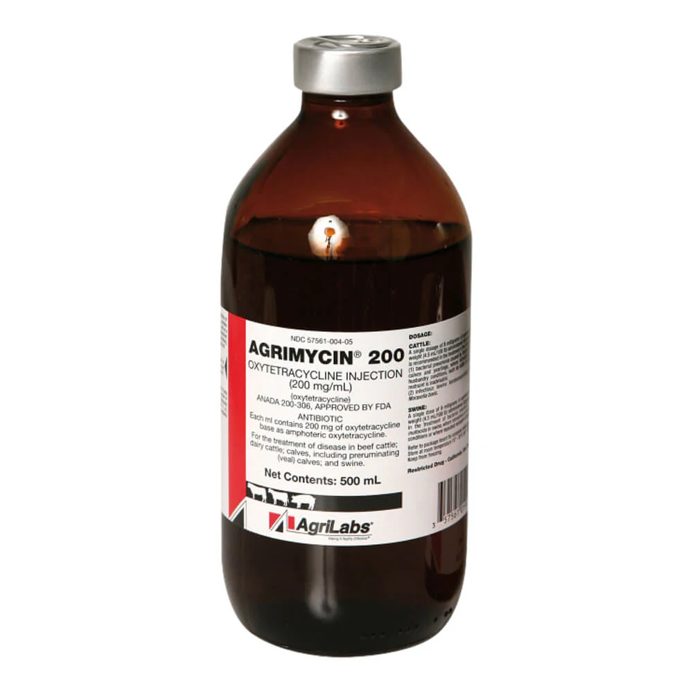 Rx Agrimycin 200 - Oxytetracycline Injection, 200mg/500ml - Buy Pet Shop