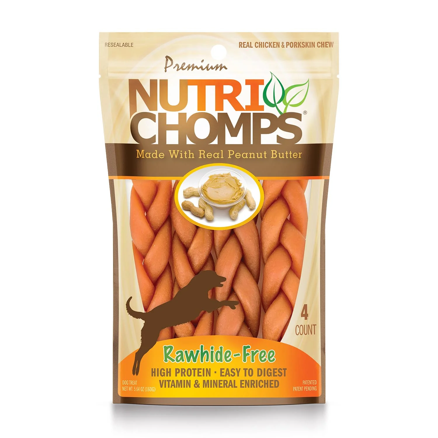 NutriChomps 4ct 6�� Peanut Butter Flavor Braid - Buy Pet Shop