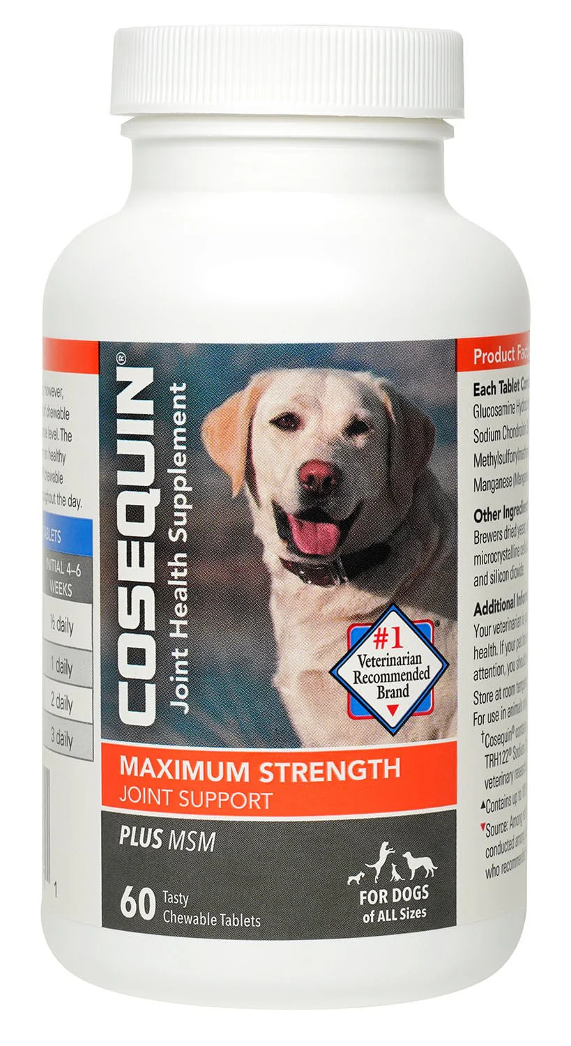 Nutramax Cosequin Maximum Strength Joint Health Plus MSM Supplement for Dogs, Chewable Tablets - Buy Pet Shop
