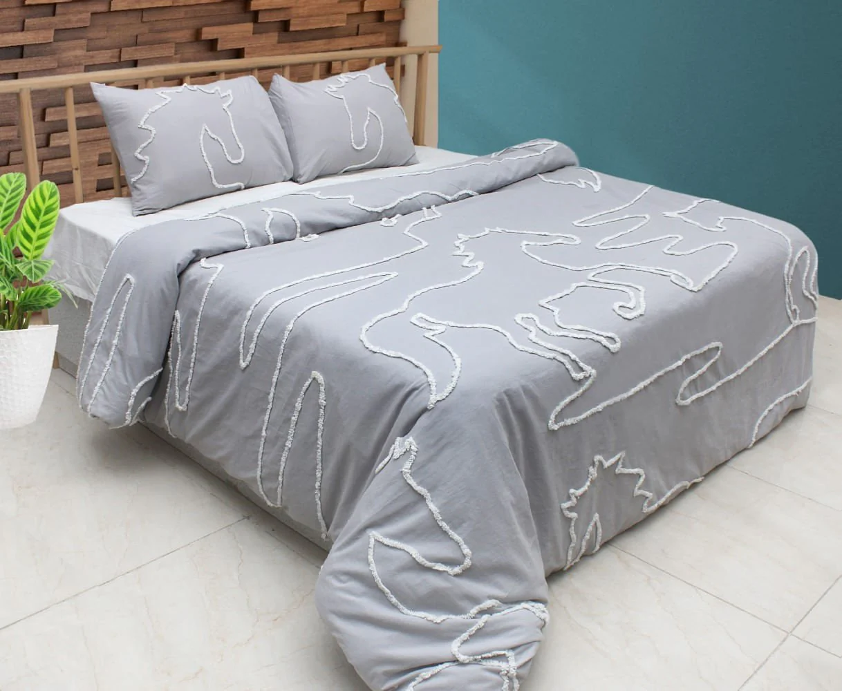 Lila Elegant Horse 100% Cotton 3 Pc Duvet Set - Buy Pet Shop