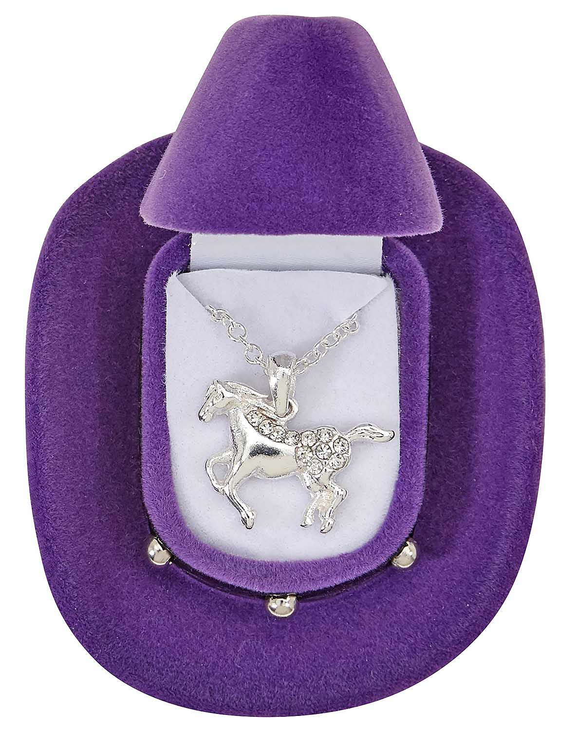 Galloping Horse Necklace with Cowboy Hat Gift Box - Buy Pet Shop