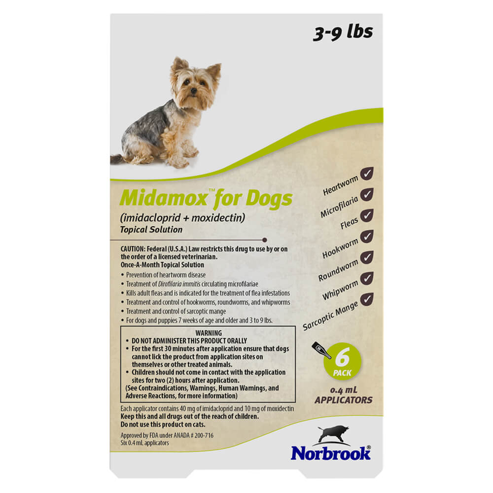Midamox (imidacloprid + moxidectin) Once-A-Month Topical Solution for Dogs, 6 Pack - Buy Pet Shop