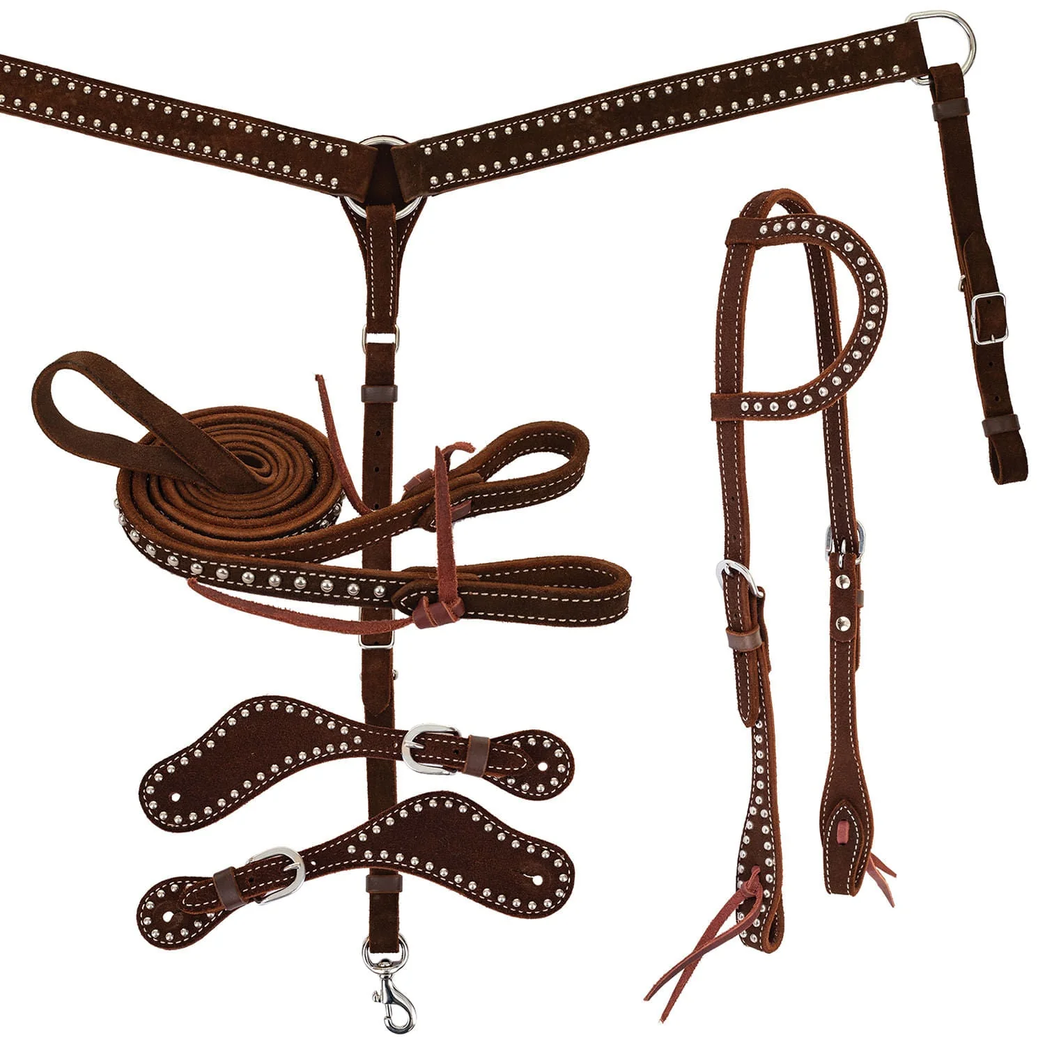 Diamond R Roughout & Spots One Ear Headstall Tack Set, Full - Buy Pet Shop