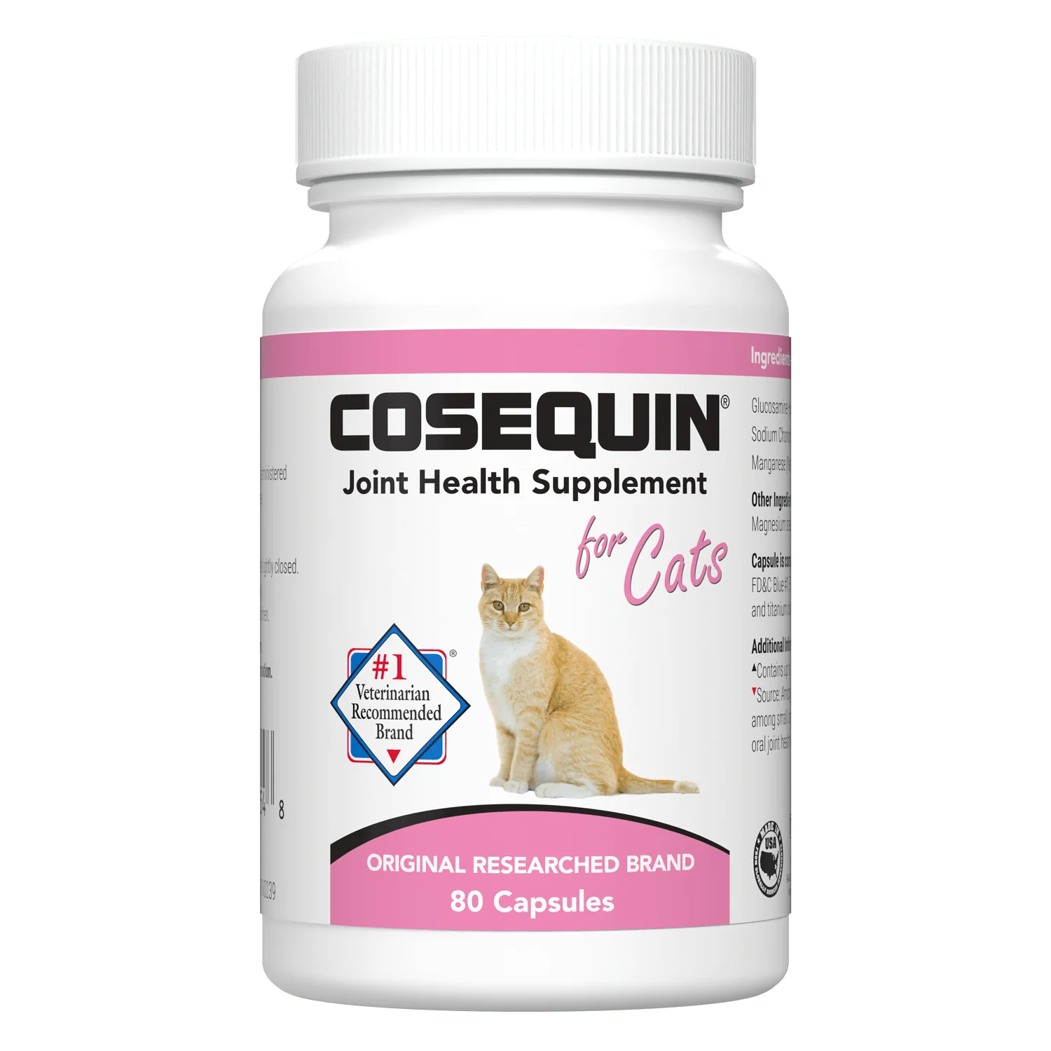 Nutramax Cosequin Joint Health with With Glucosamine and Chondroitin Supplement for Cats, 80 Capsules - Buy Pet Shop