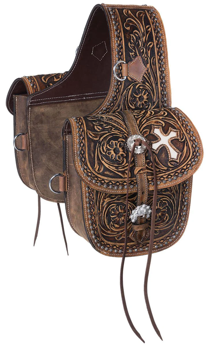 Antique Tooled Leather Saddle Bag - Buy Pet Shop