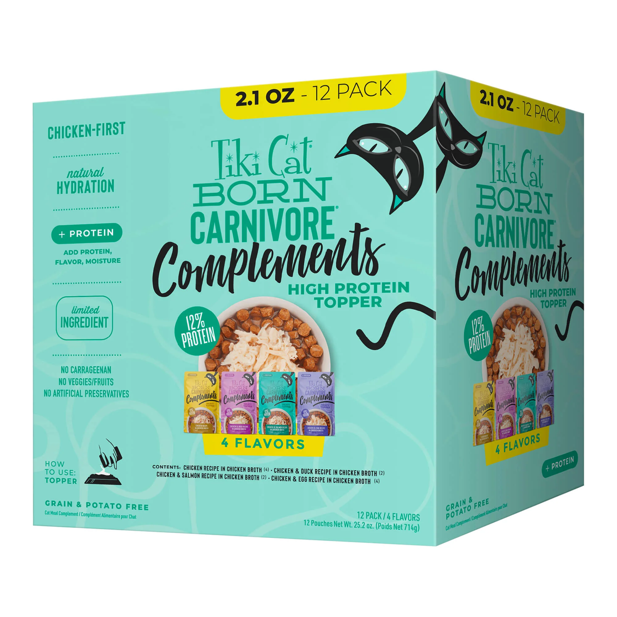 Tiki Cat Born Carnivore Complements Wet Cat Food Topper, Variety Pack - Buy Pet Shop