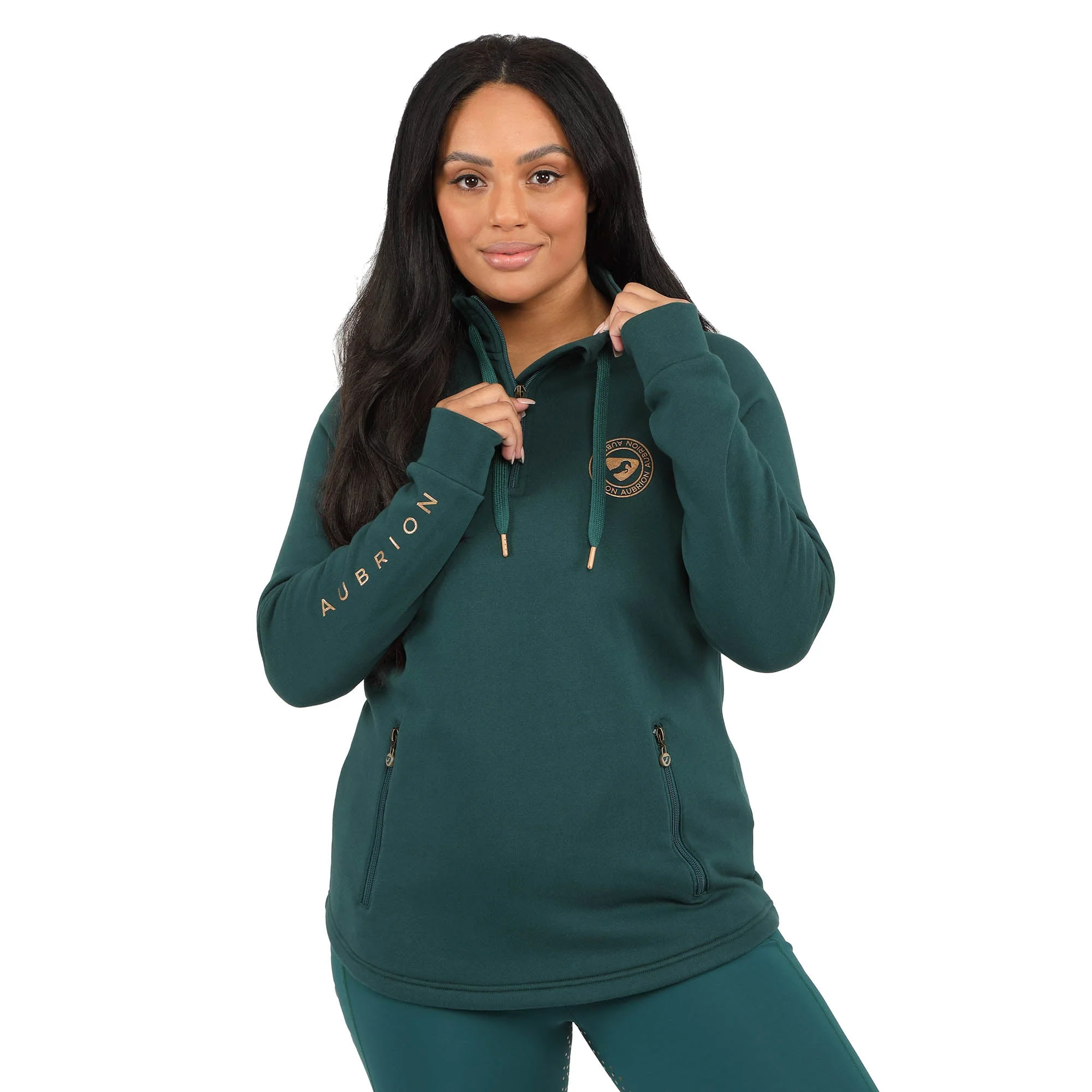 Aubrion Elm Half Zip Sweatshirt, Dark Green - Buy Pet Shop